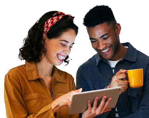Coppia con tablet